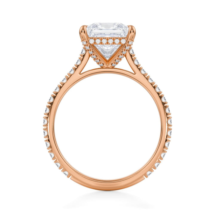 Princess Pave Cathedral Ring With Pave Basket