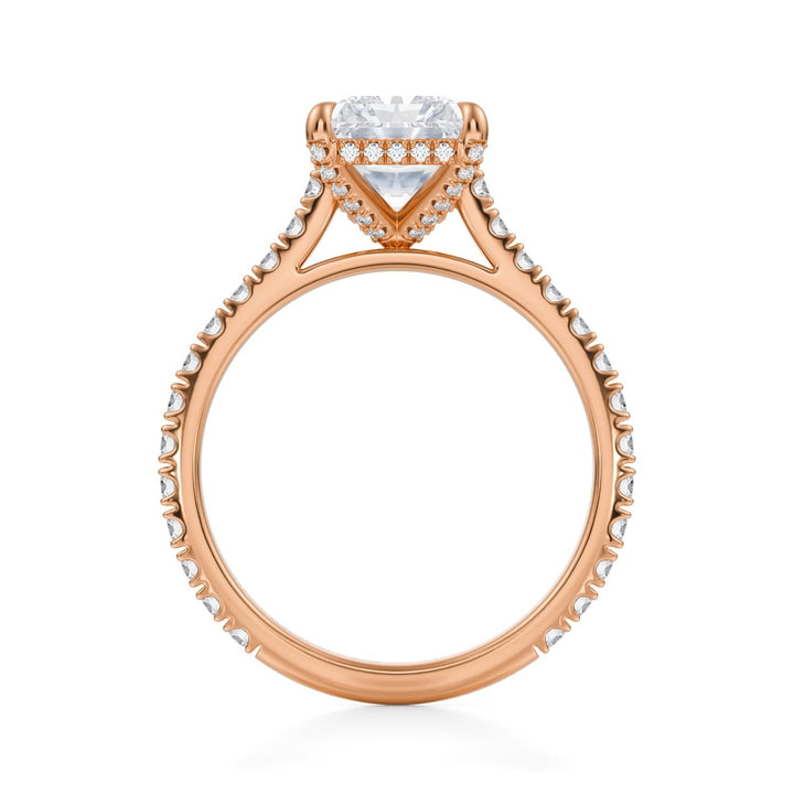 Radiant Pave Cathedral Ring With Pave Basket