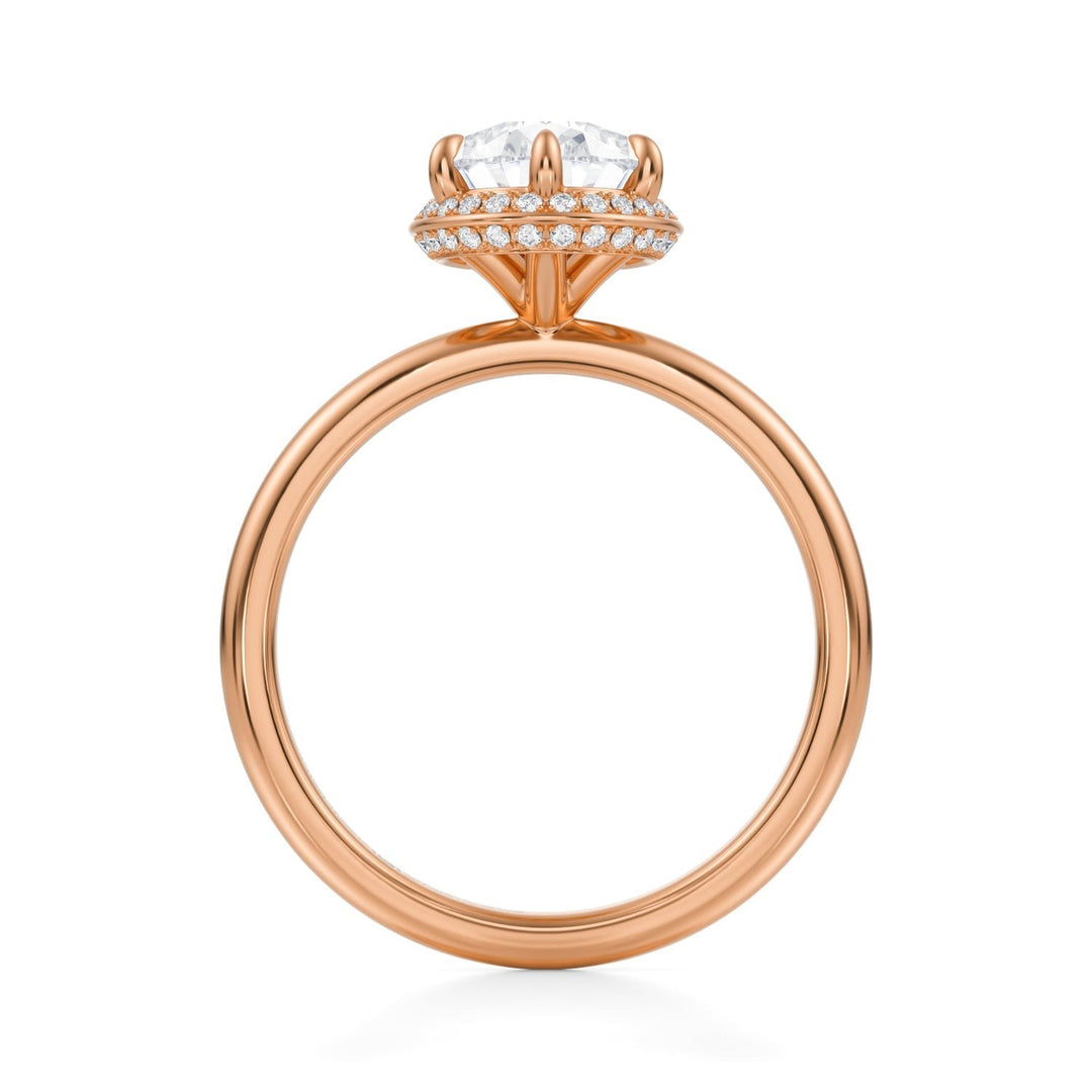 Pear Knife Edge Halo With Solitaire Ring