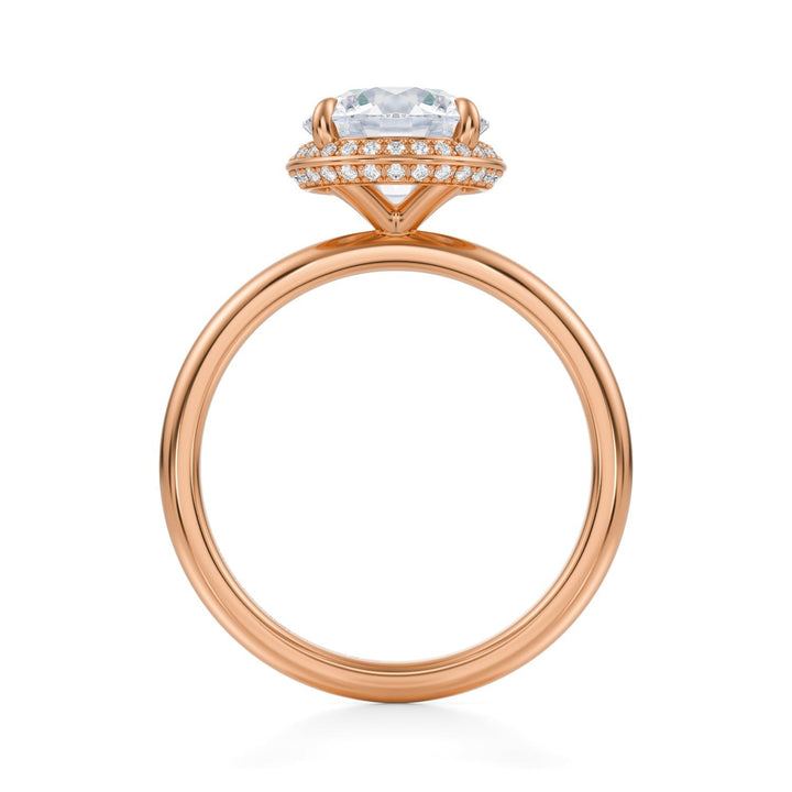 Round Knife Edge Halo With Solitaire Ring