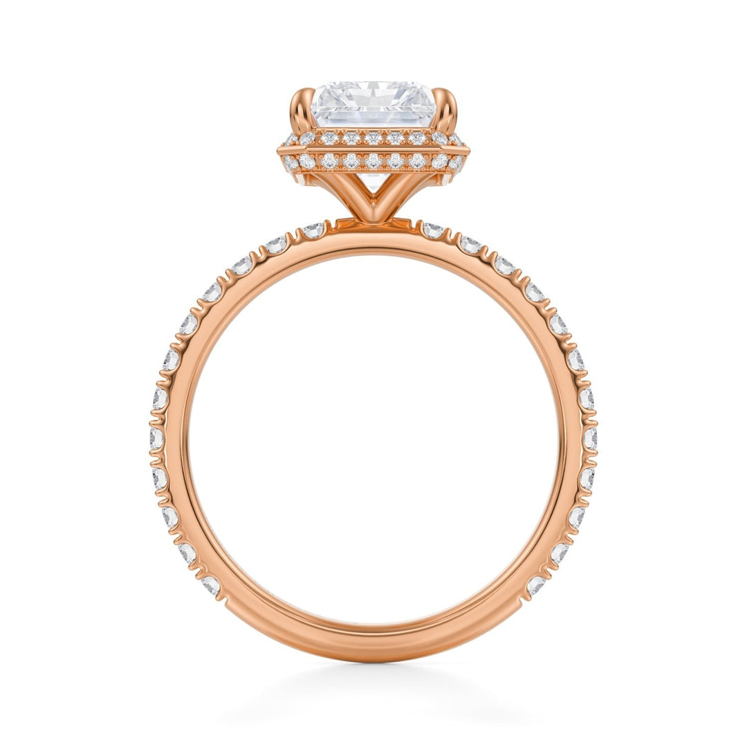 Radiant Knife Edge Halo With Pave Ring