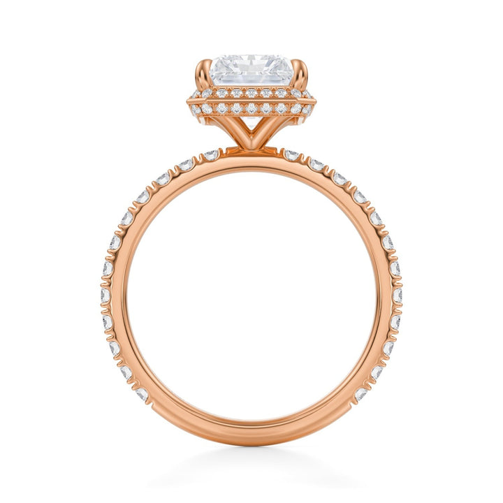Radiant Knife Edge Halo With Pave Ring