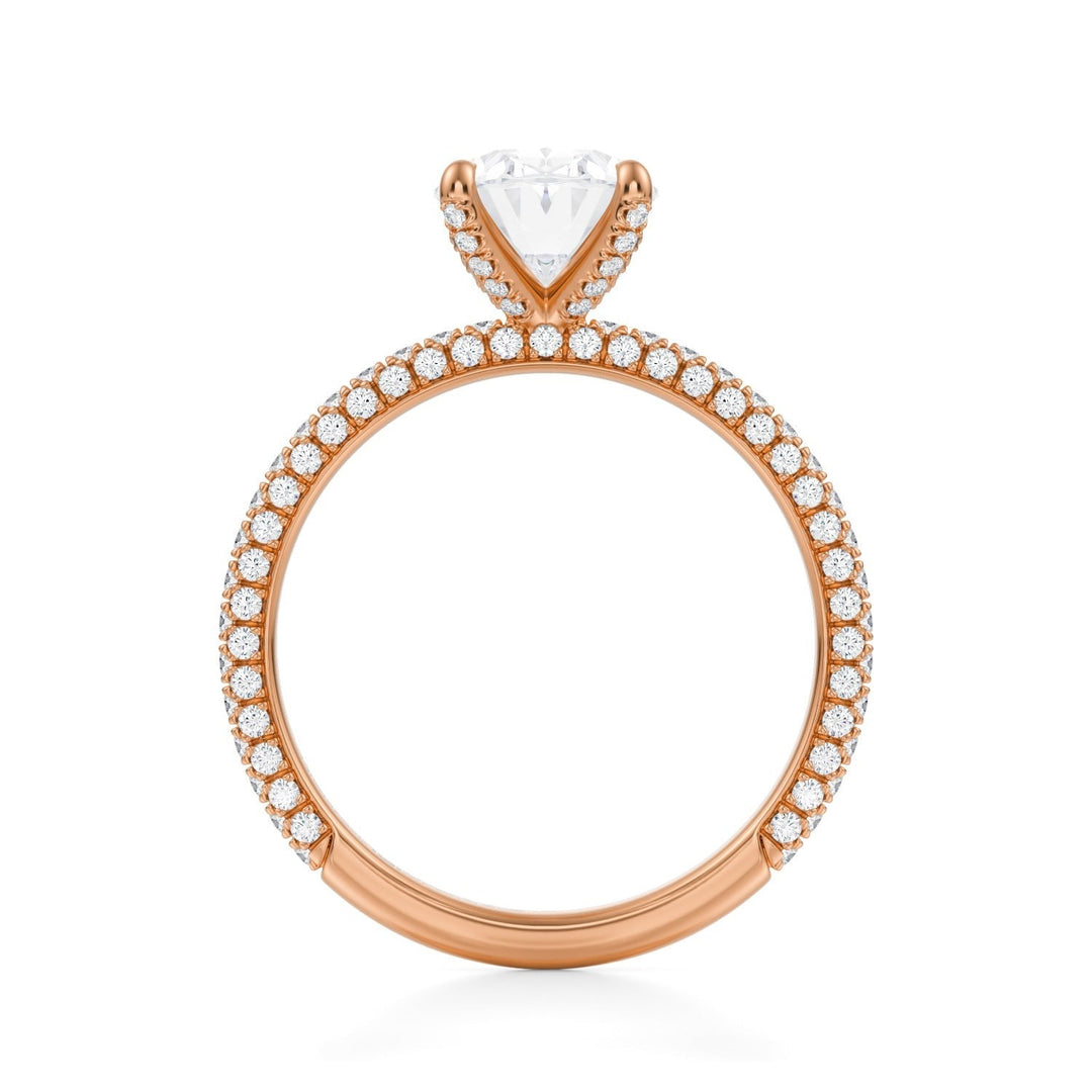 Oval Pave Ring With Pave Prongs