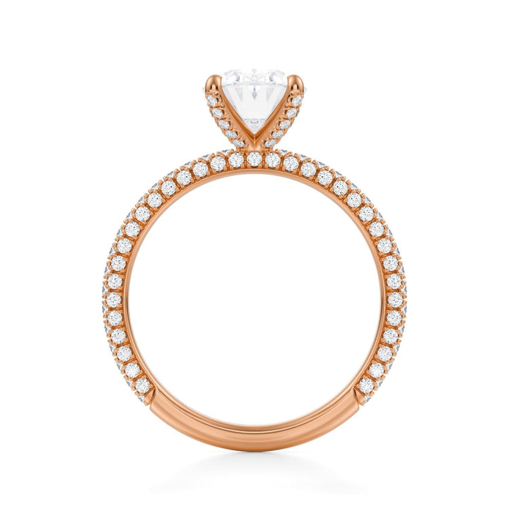 Oval Pave Ring With Pave Prongs