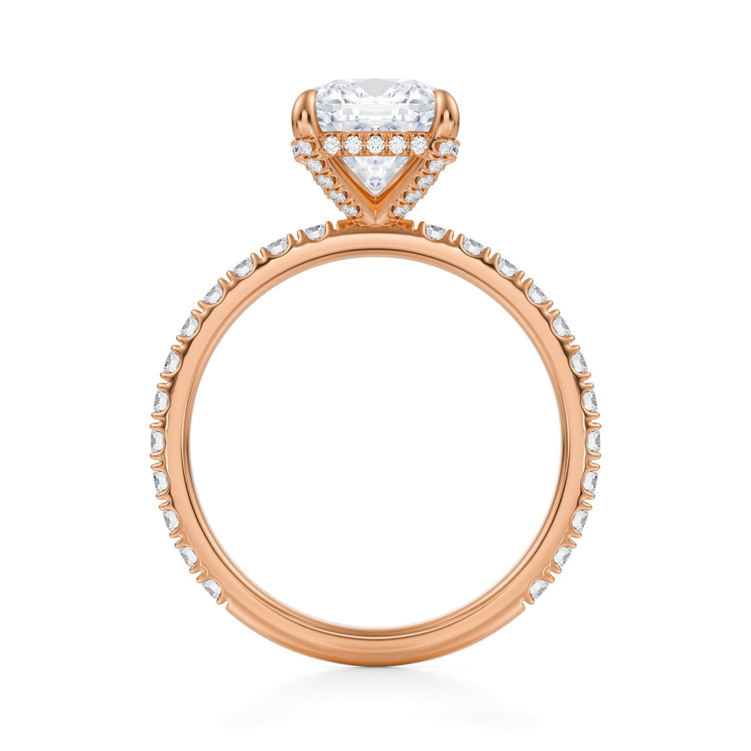 Cushion Pave Basket With Pave Ring