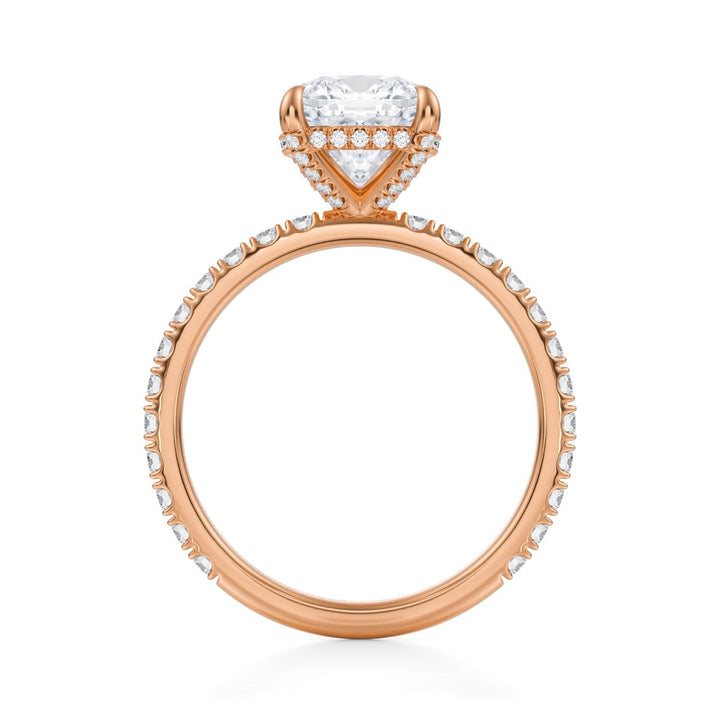 Cushion Pave Basket With Pave Ring