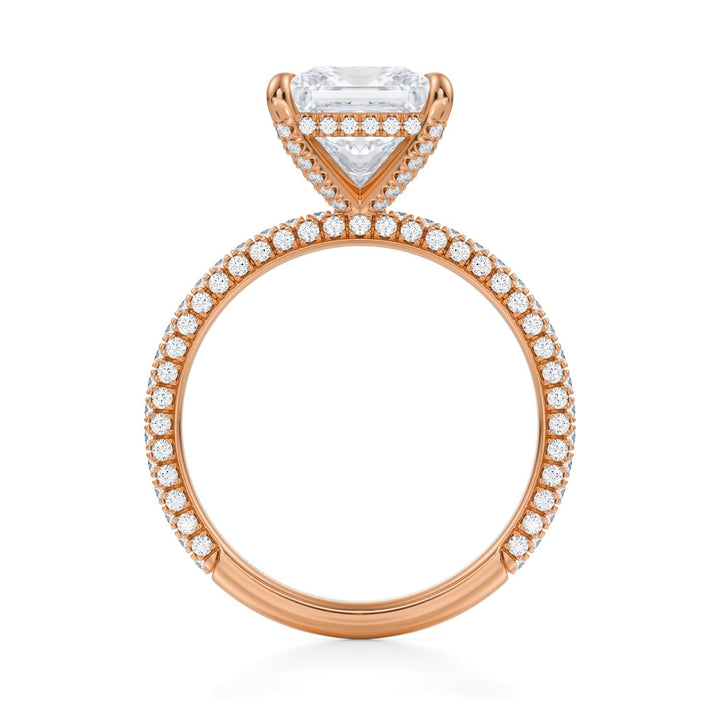Princess Pave Basket With Trio Pave Ring