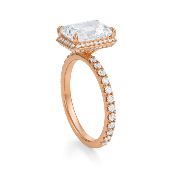 Radiant Knife Edge Halo With Pave Ring