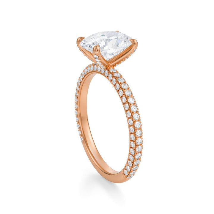 Oval Pave Ring With Pave Prongs