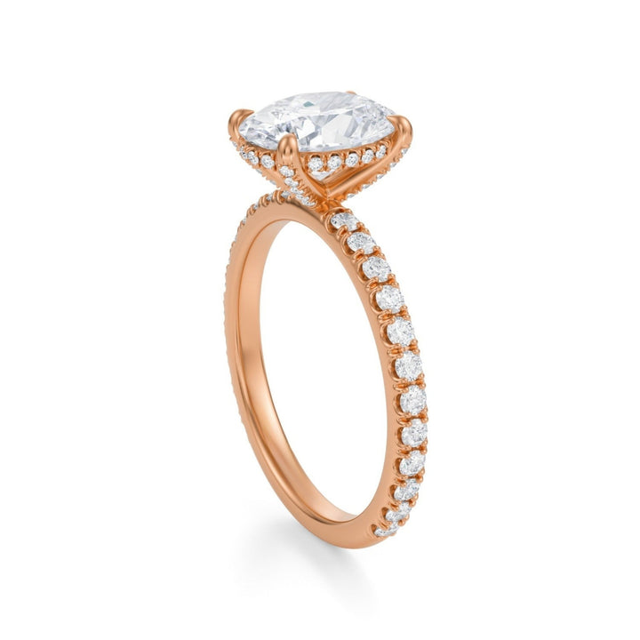 Oval Pave Basket With Pave Ring