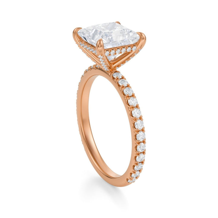 Princess Pave Basket With Pave Ring