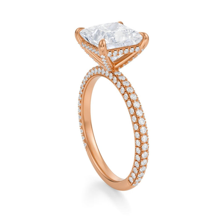 Princess Pave Basket With Trio Pave Ring