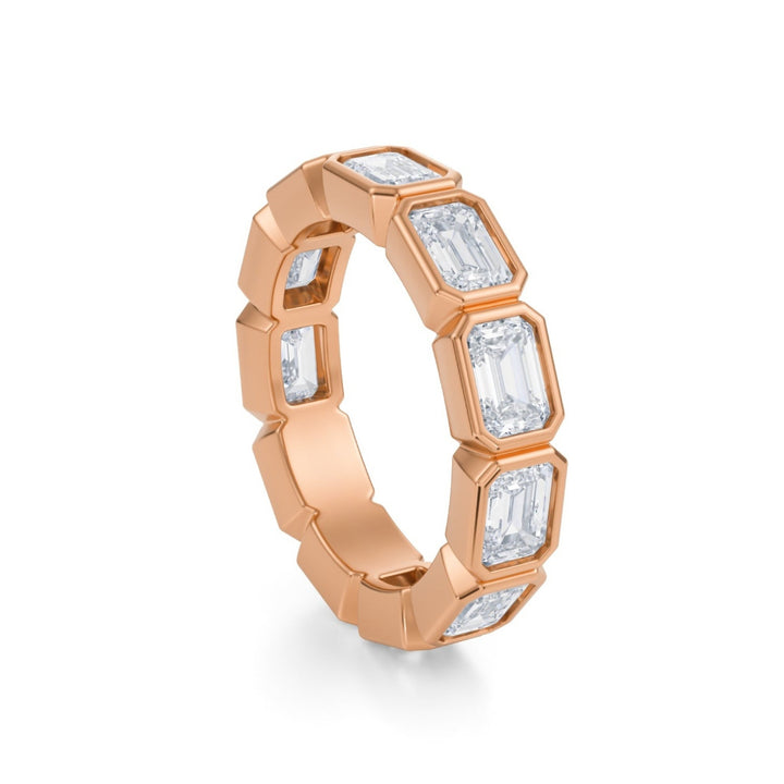 Emerald Bezel Eternity Band - Horizontal