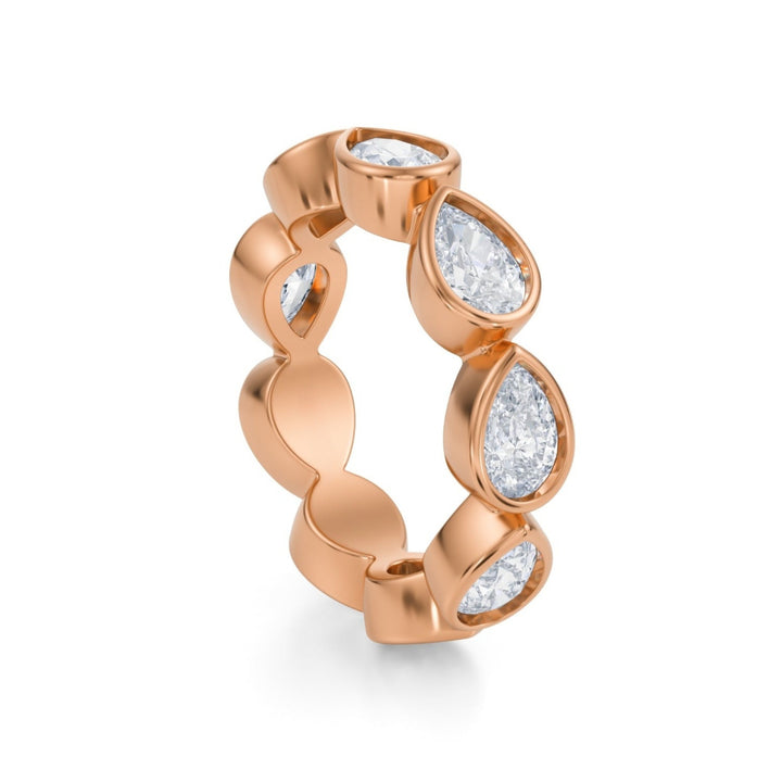 Pear Bezel Eternity Band - Horizontal