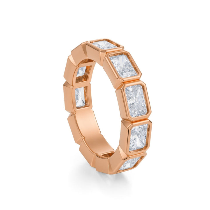 Radiant Bezel Eternity Band - Horizontal