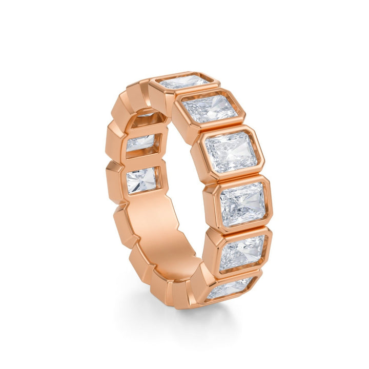 Radiant Bezel Eternity Band - Vertical