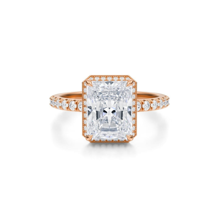 Radiant Knife Edge Halo With Pave Ring