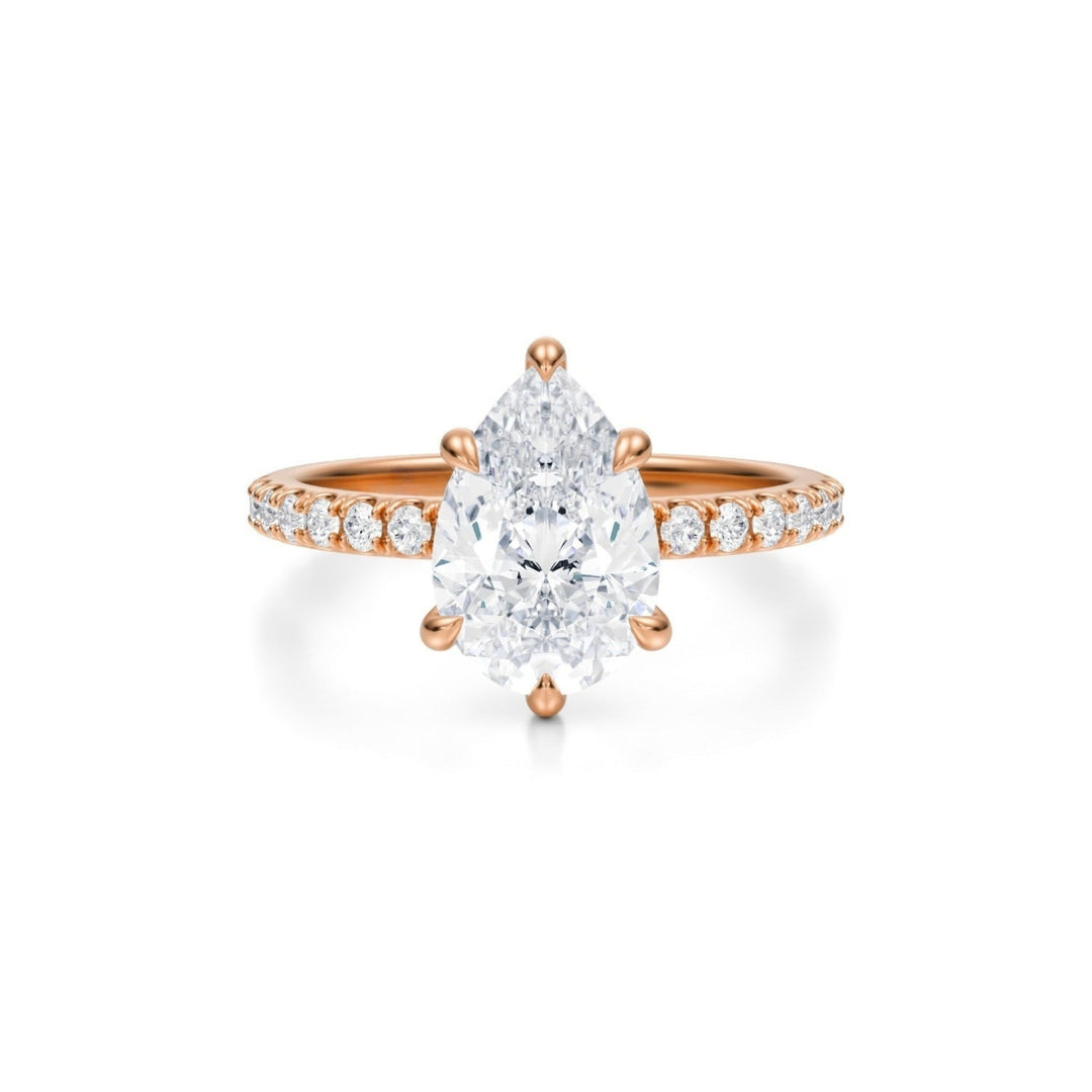 Pear Pave Ring With Pave Prongs