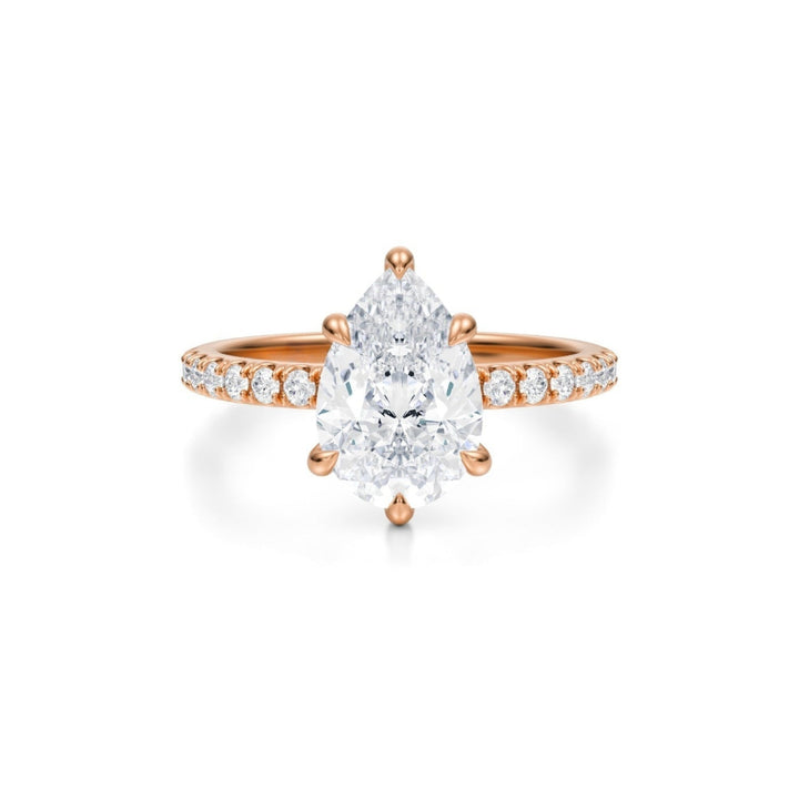 Pear Pave Ring With Pave Prongs