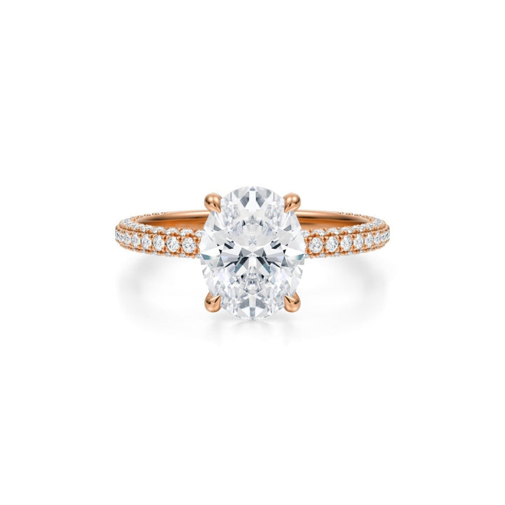 Oval Pave Ring With Pave Prongs