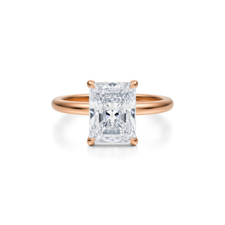 Radiant Solitaire Ring With Pave Basket
