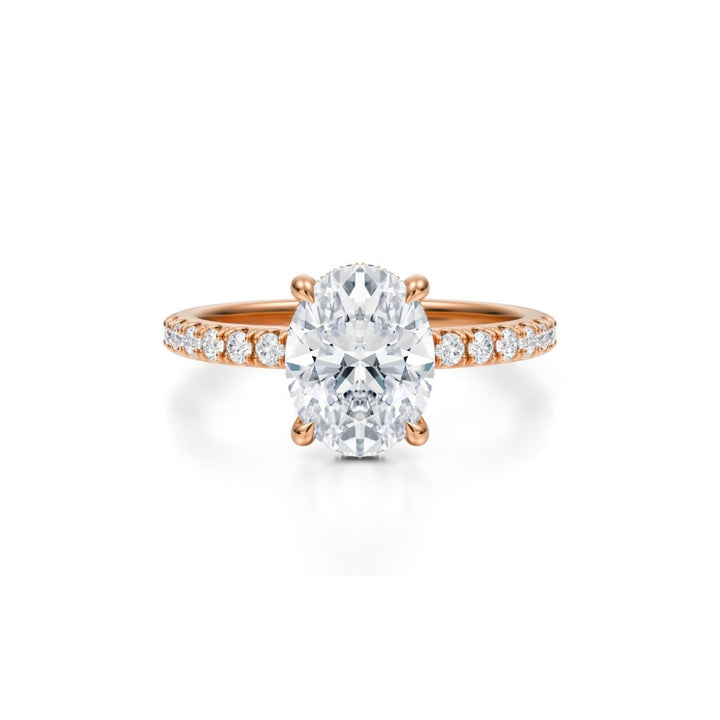 Oval Pave Basket With Pave Ring