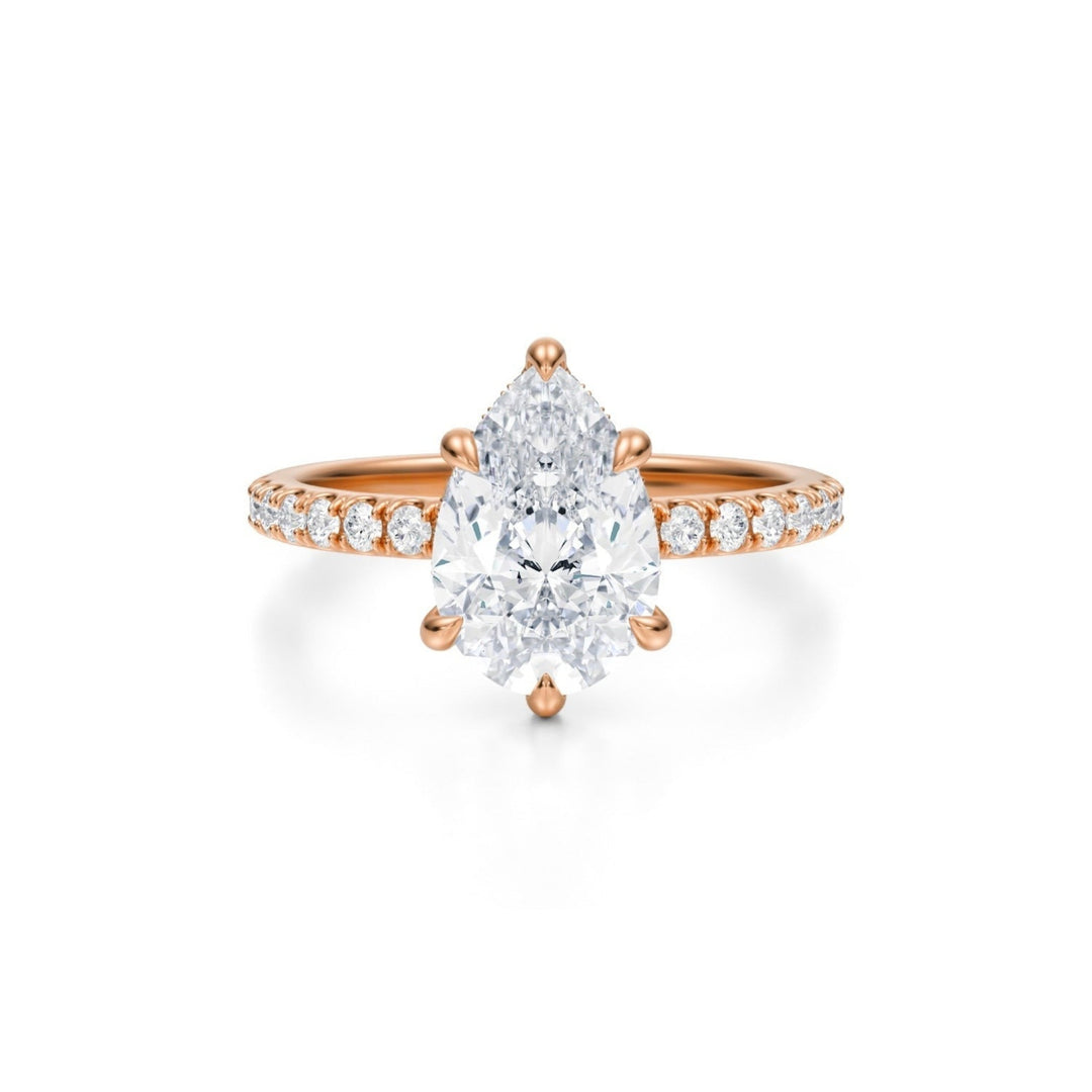Pear Pave Basket With Pave Ring