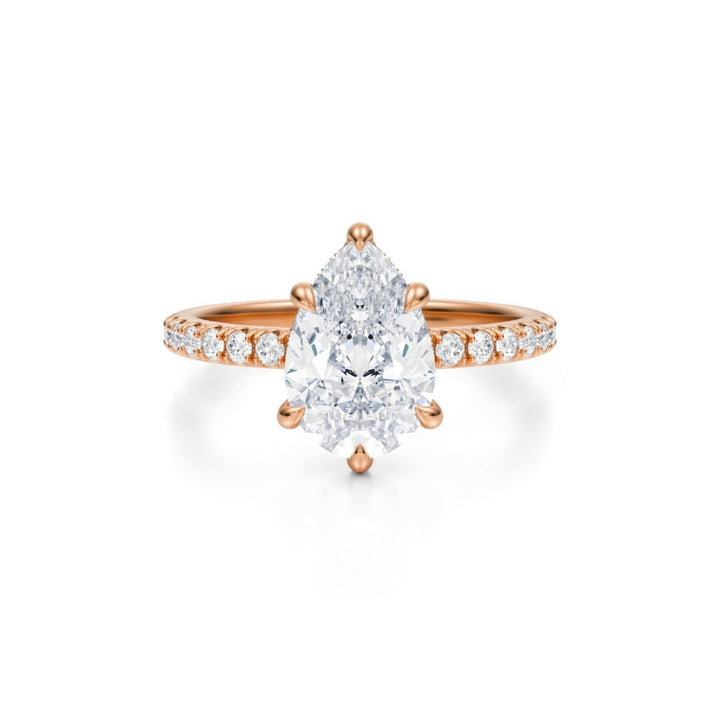 Pear Pave Basket With Pave Ring