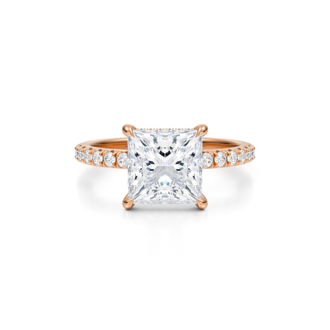 Princess Pave Basket With Pave Ring