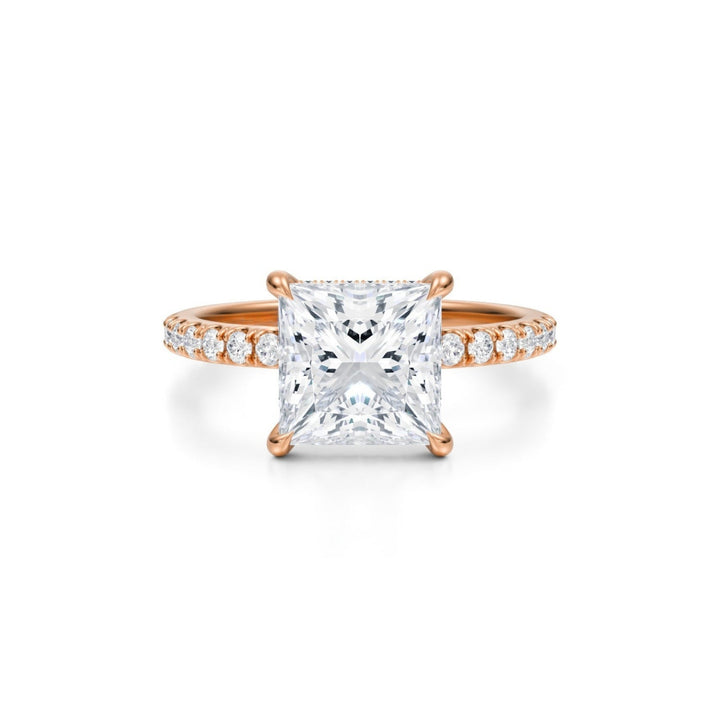 Princess Pave Basket With Pave Ring