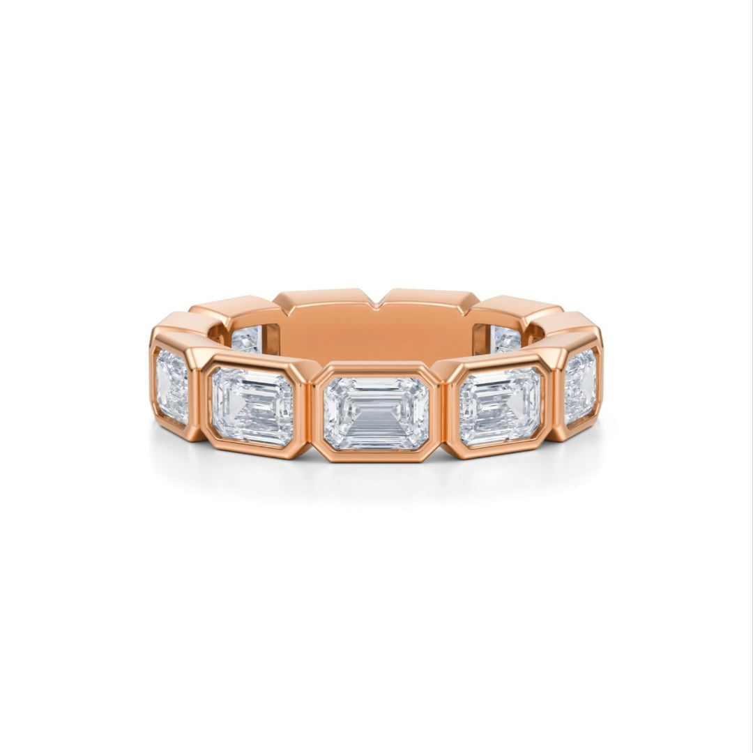 Emerald Bezel Eternity Band - Horizontal