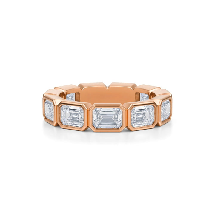 Emerald Bezel Eternity Band - Horizontal