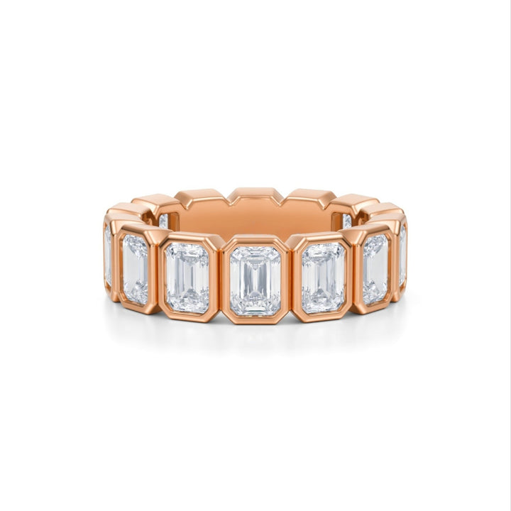 Emerald Bezel Eternity Band - Vertical