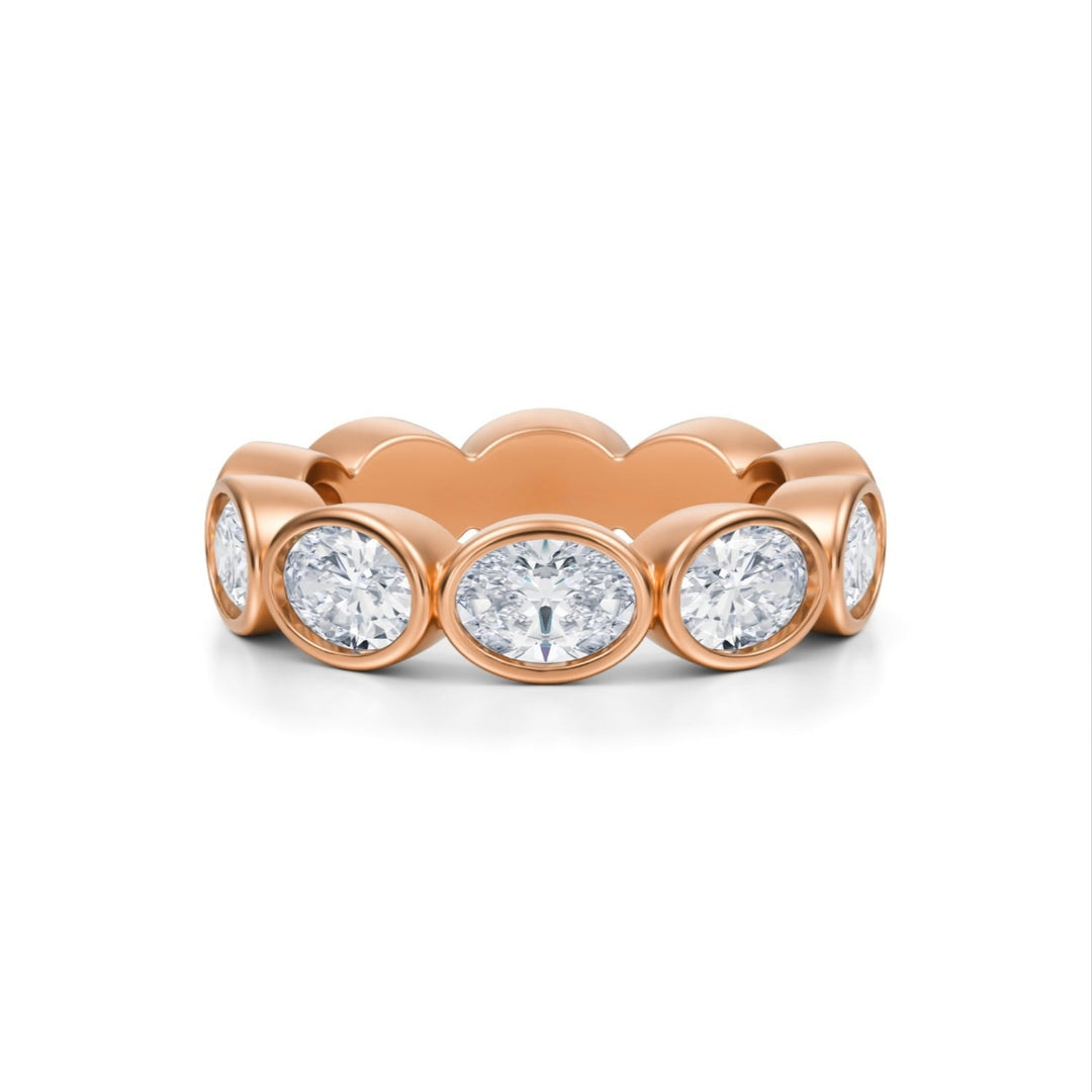 Oval Bezel Eternity Band - Horizontal