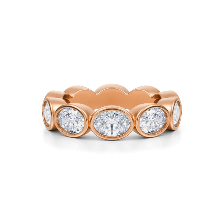 Oval Bezel Eternity Band - Horizontal