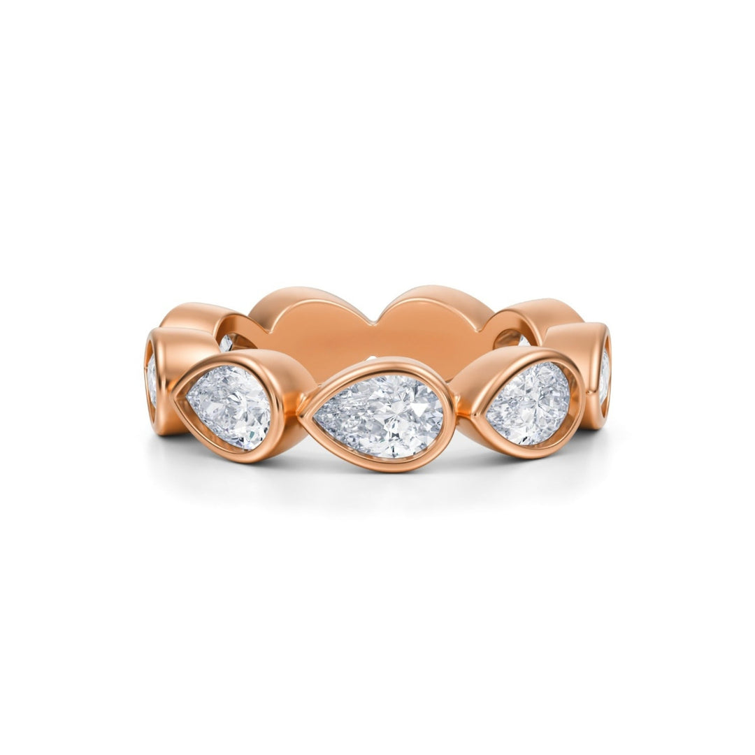 Pear Bezel Eternity Band - Horizontal