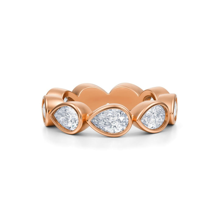 Pear Bezel Eternity Band - Horizontal