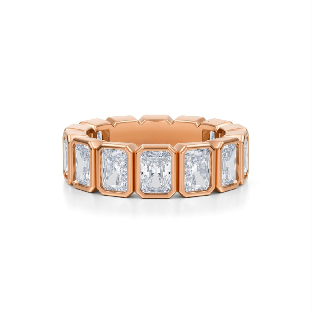 Radiant Bezel Eternity Band - Vertical