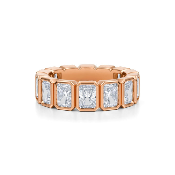 Radiant Bezel Eternity Band - Vertical