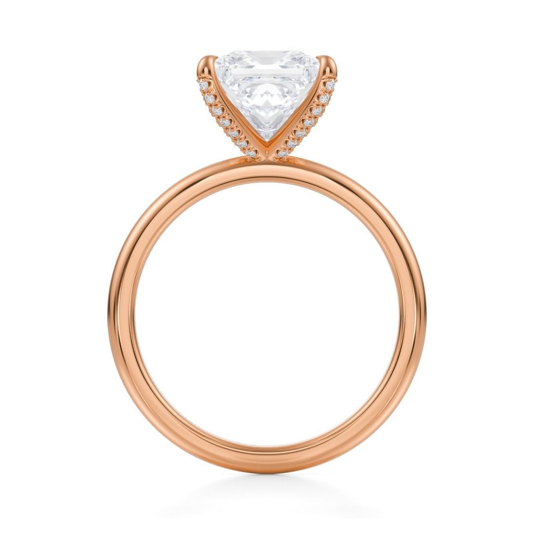 Princess Solitaire Ring With Pave Prongs