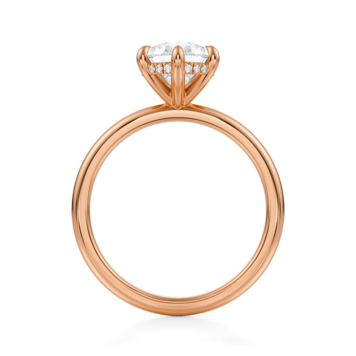 Pear Solitaire Ring With Hidden Halo
