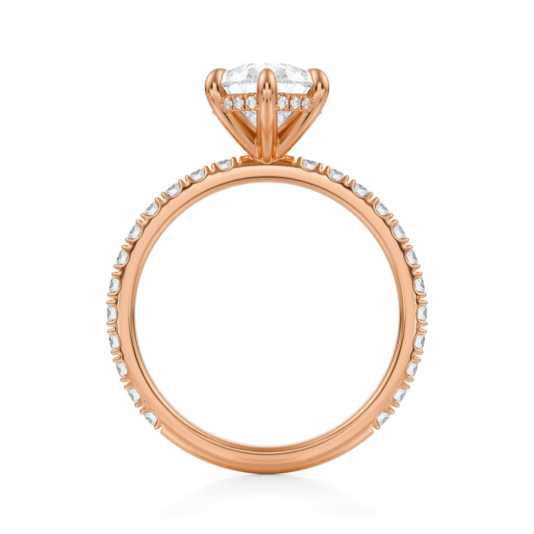 Pear Hidden Halo With Pave Ring