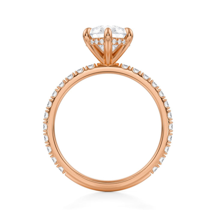 Pear Hidden Halo With Pave Ring