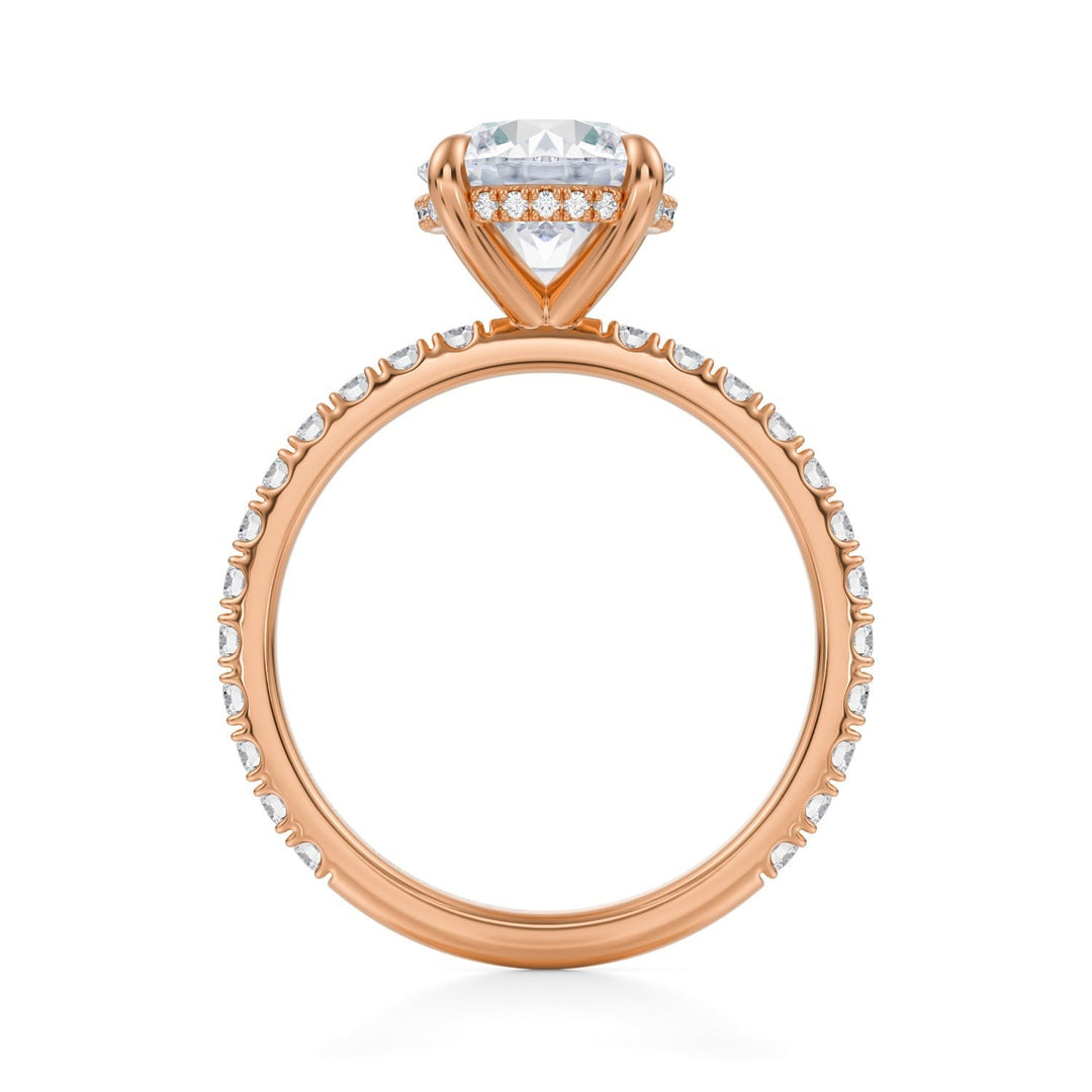 Round Hidden Halo With Pave Ring