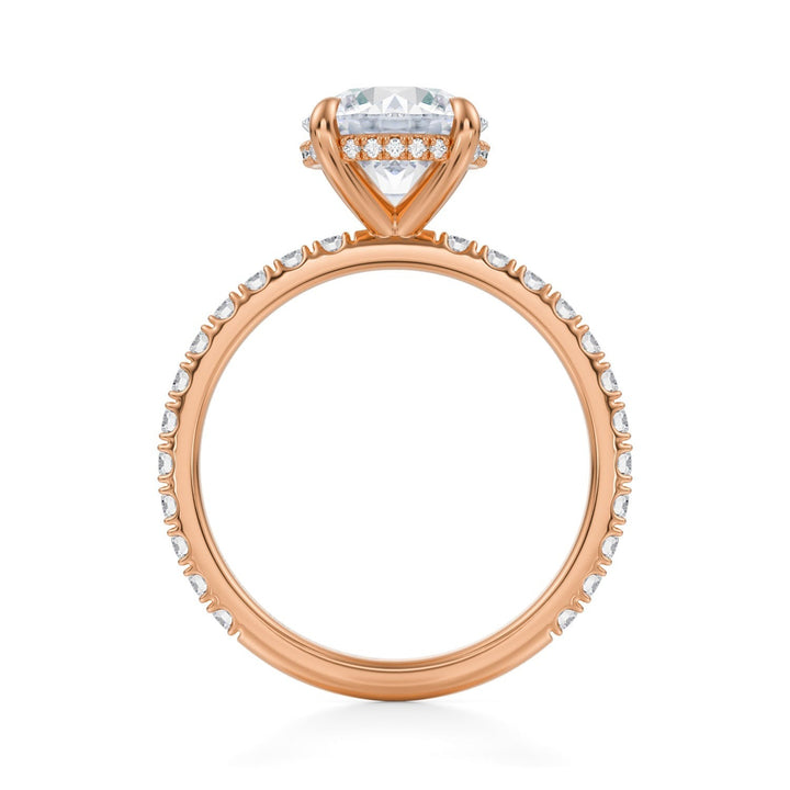 Round Hidden Halo With Pave Ring