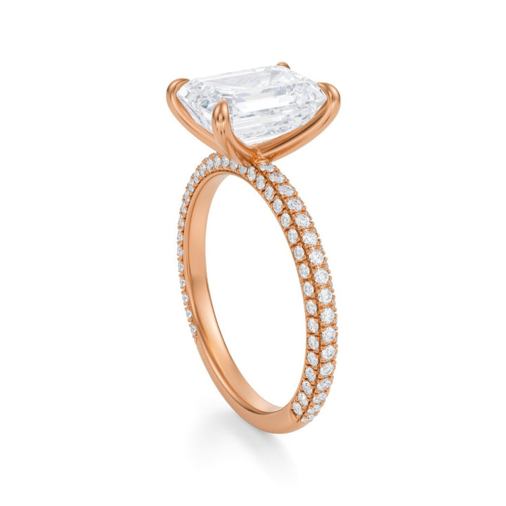 Emerald Trio Pave Ring