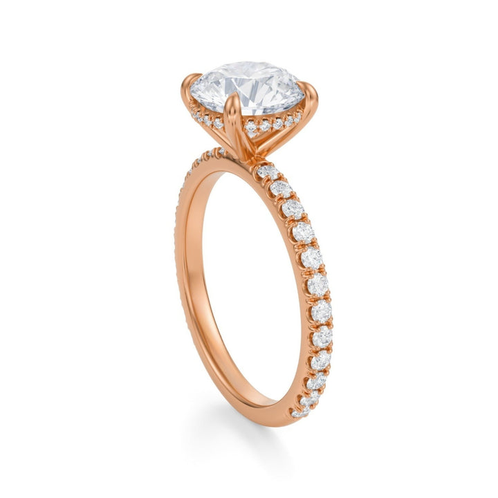 Round Hidden Halo With Pave Ring
