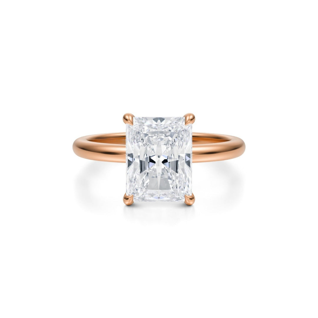Radiant Solitaire Ring With Pave Prongs