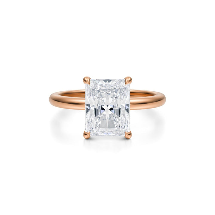 Radiant Solitaire Ring With Pave Prongs