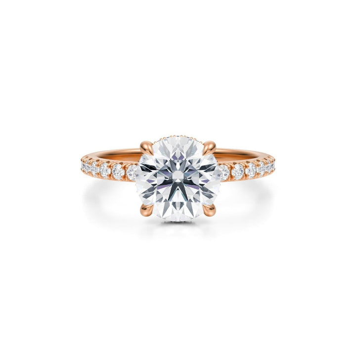 Round Hidden Halo With Pave Ring